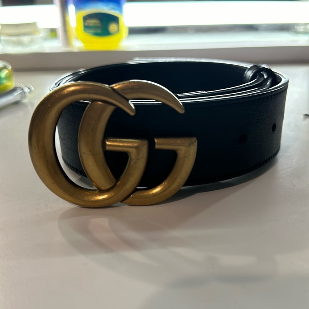 Gucci Double G Wide Leather Belt